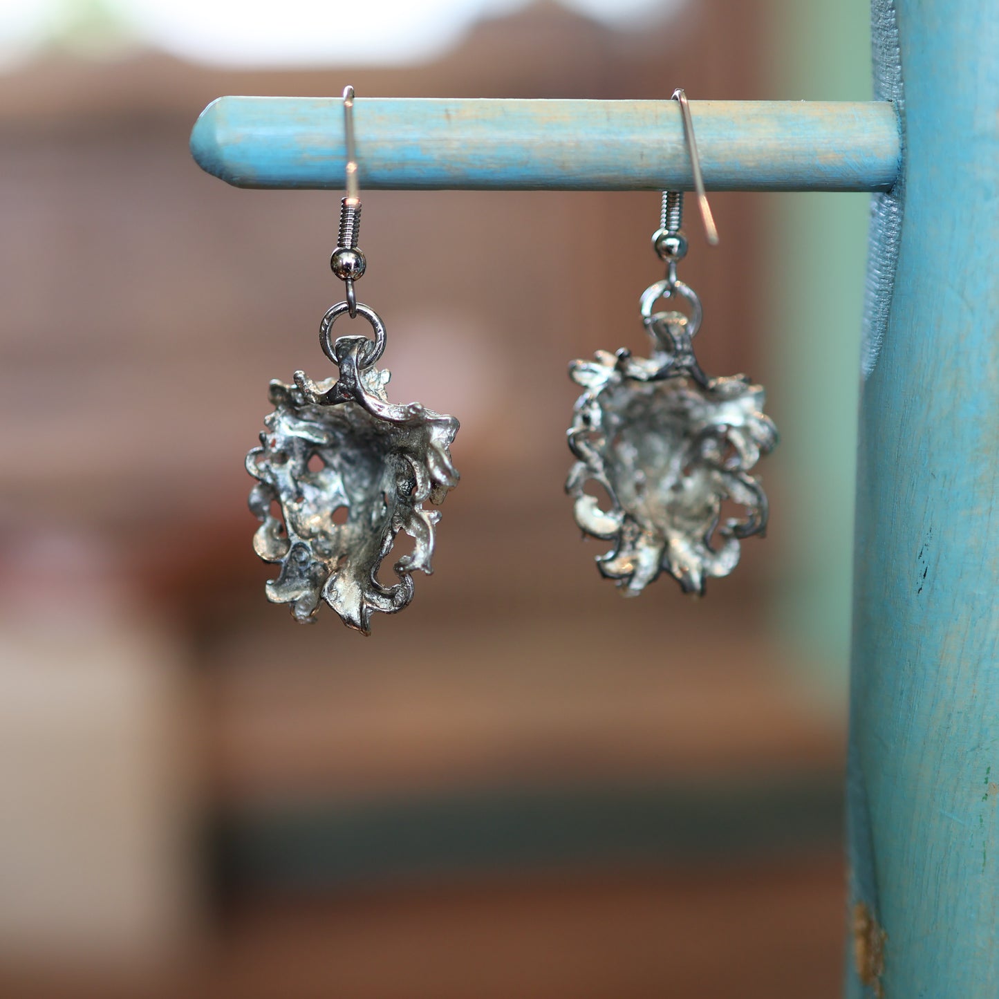 Silver Patina Goat of the Underworld Earrings