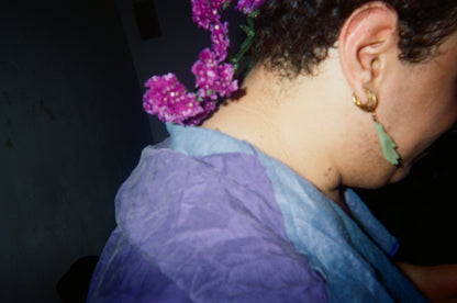 Vintage Plastic Jade Hand Earrings