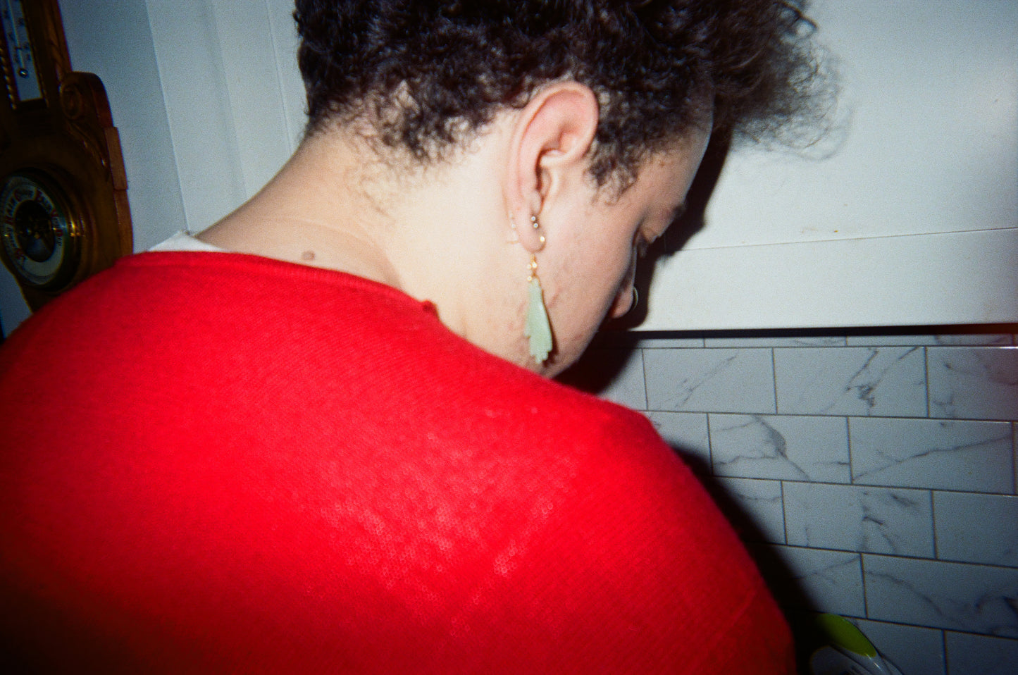 Vintage Plastic Jade Hand Earrings