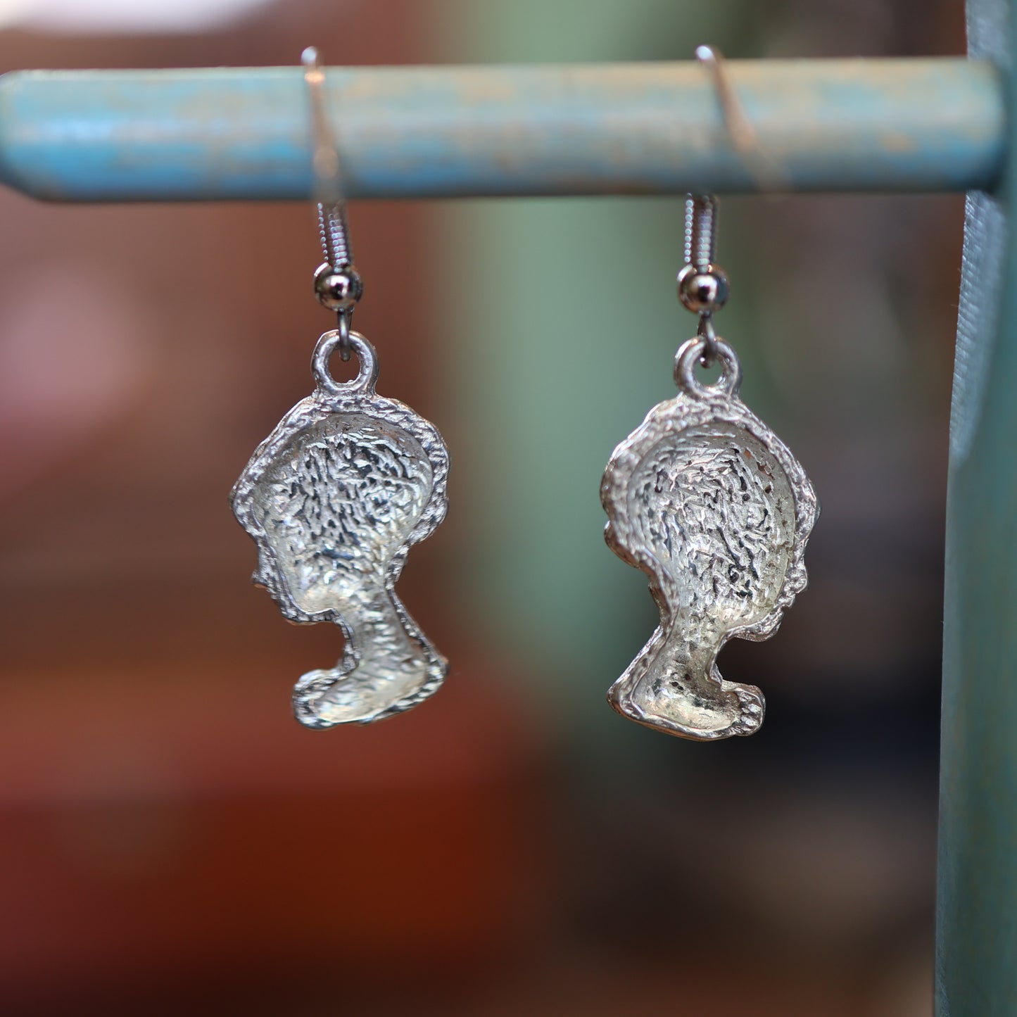 An Edwardian Lady Cameo Silver Earrings