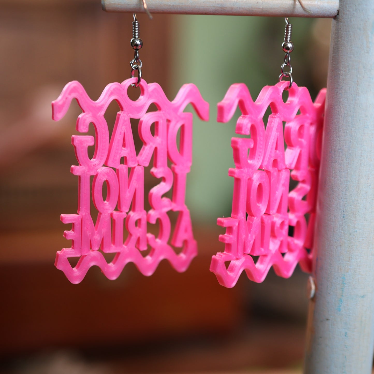 Drag is not a Crime Earrings in Hot Pink