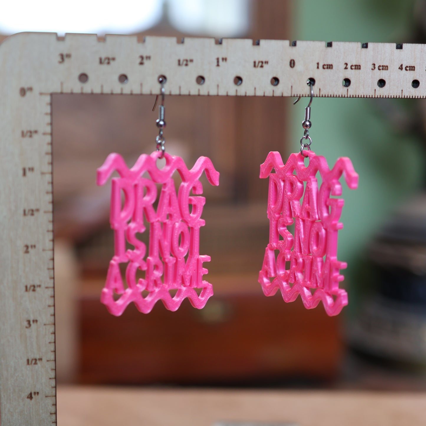 Drag is not a Crime Earrings in Hot Pink