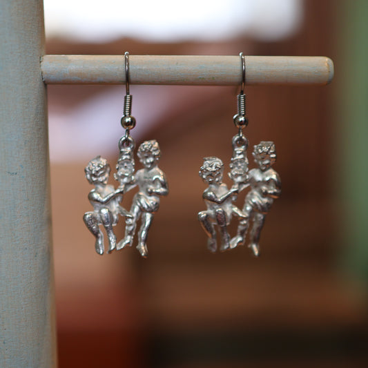 Gemini Twins Silver Earrings