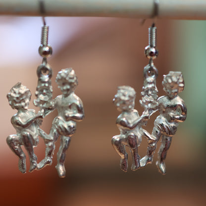 Gemini Twins Silver Earrings