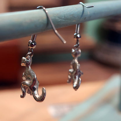 Mini T-Rex Silver Dinosaur Earrings