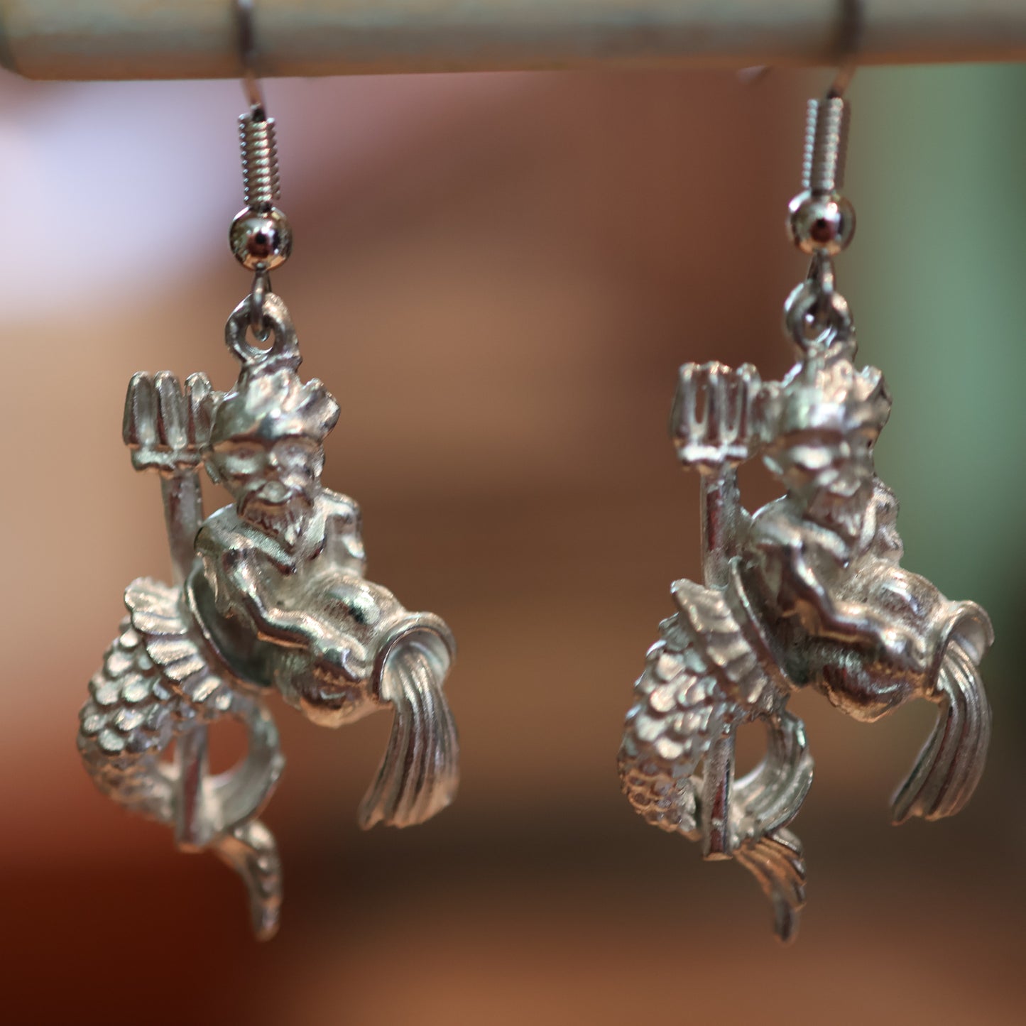 Aquarius Merman Silver Earrings