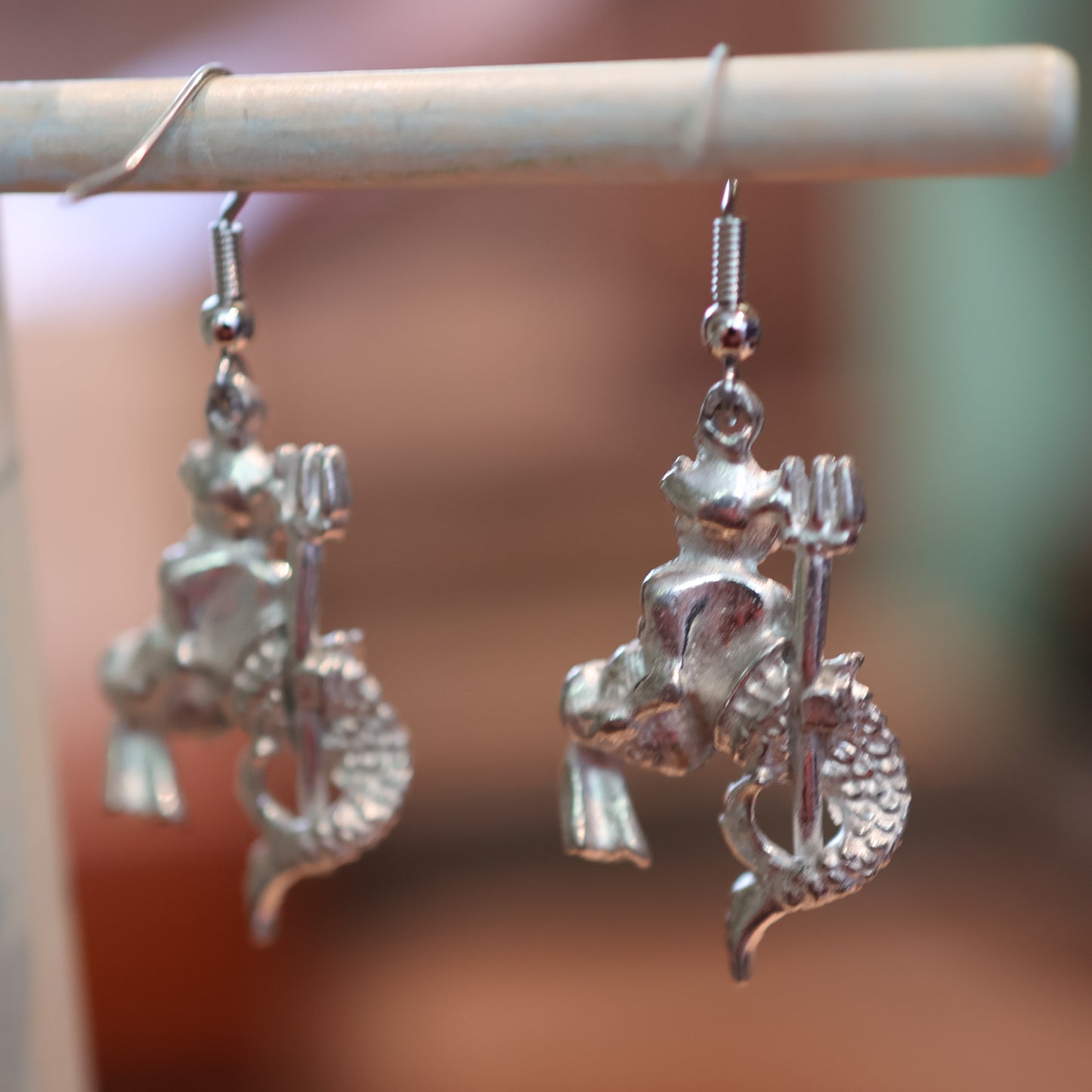 Aquarius Merman Silver Earrings