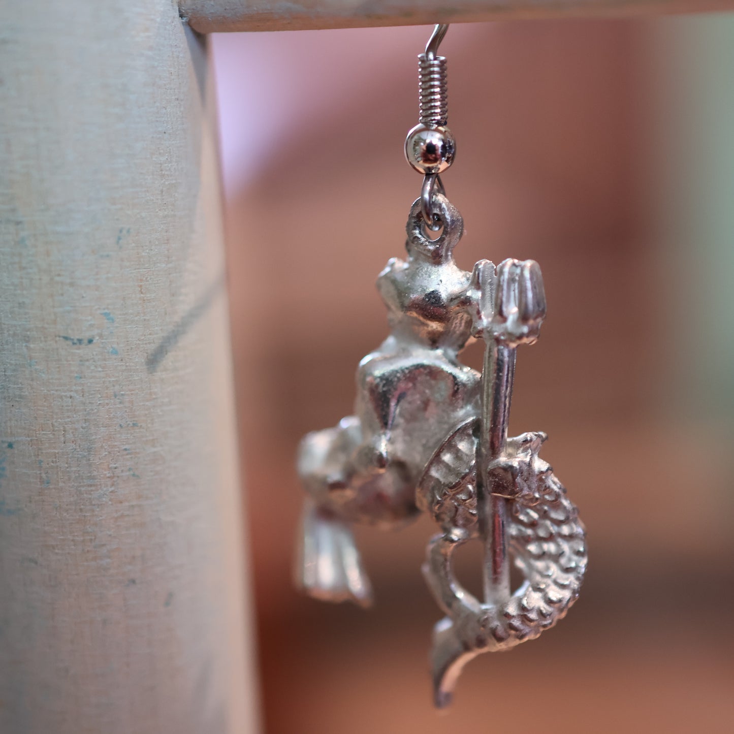 Aquarius Merman Silver Earrings