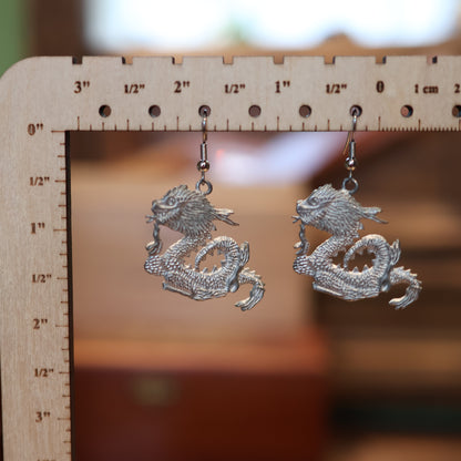 Ray (or Roy's) Silver Dragon Earrings