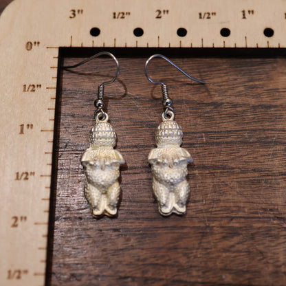 Vintage Venus of Willendorf Silver Earrings