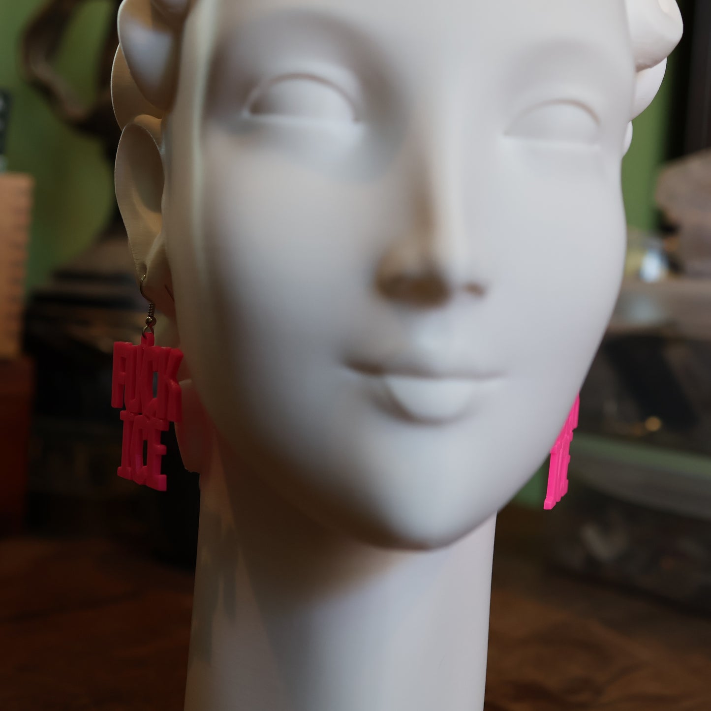 F*CK Ice Earrings in Hot Pink