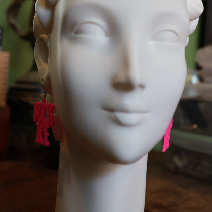 F*CK Ice Earrings in Hot Pink