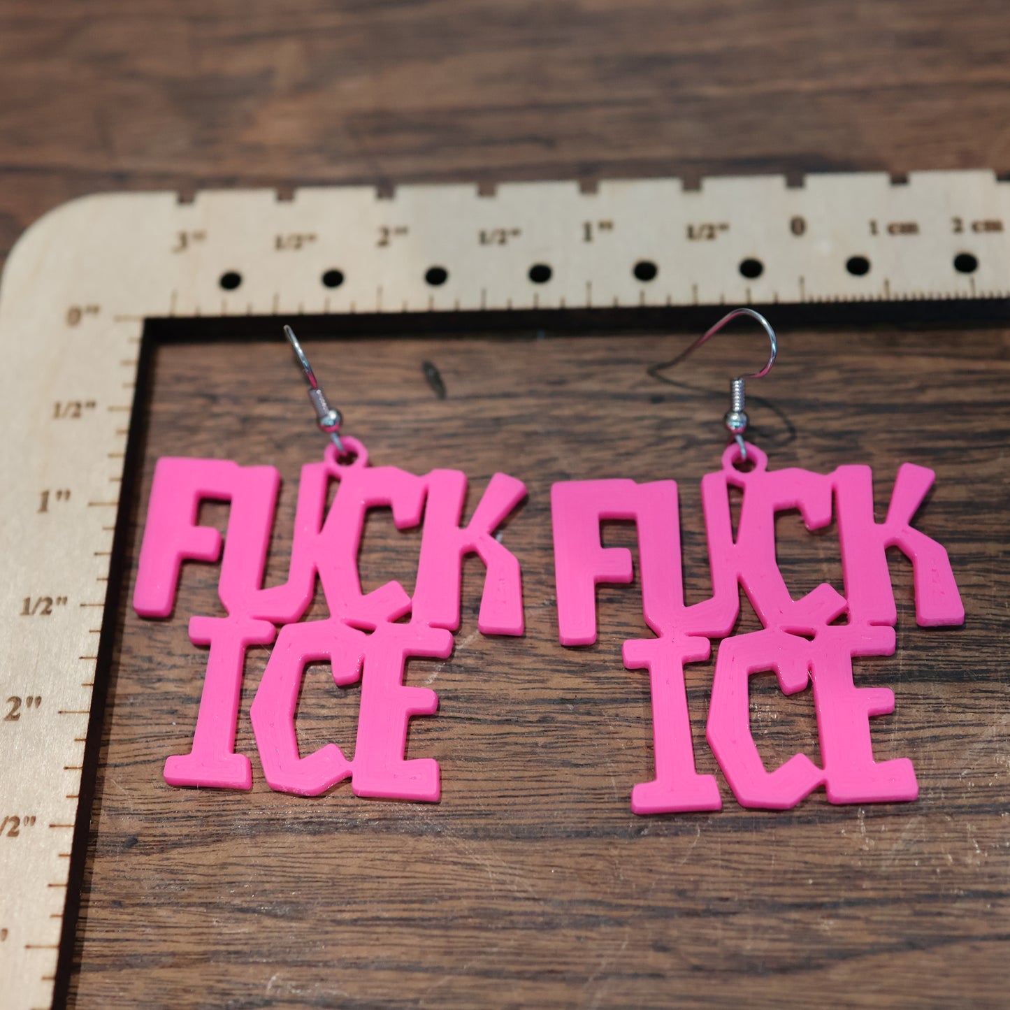 F*CK Ice Earrings in Hot Pink
