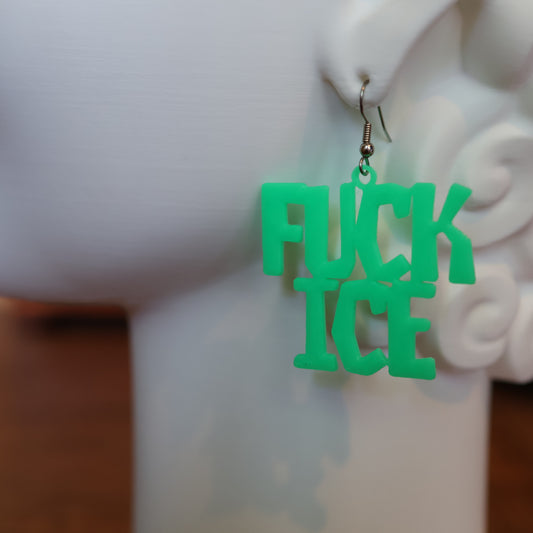 F*CK Ice Earrings in Alien Green