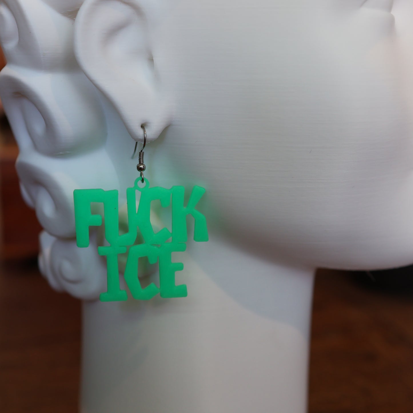 F*CK Ice Earrings in Alien Green