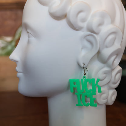 F*CK Ice Earrings in Alien Green