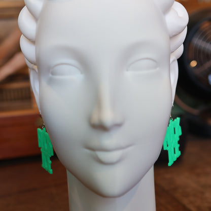F*CK Ice Earrings in Alien Green