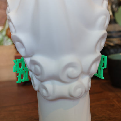 F*CK Ice Earrings in Alien Green