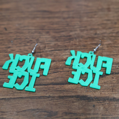 F*CK Ice Earrings in Alien Green
