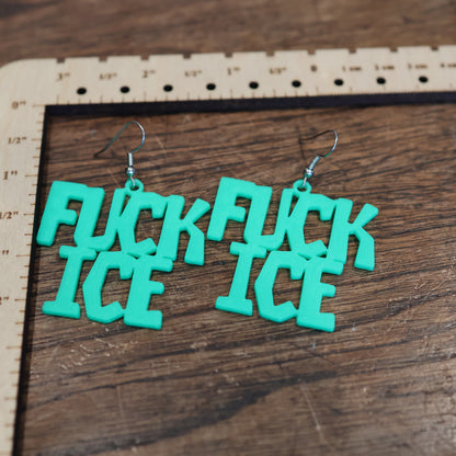 F*CK Ice Earrings in Alien Green
