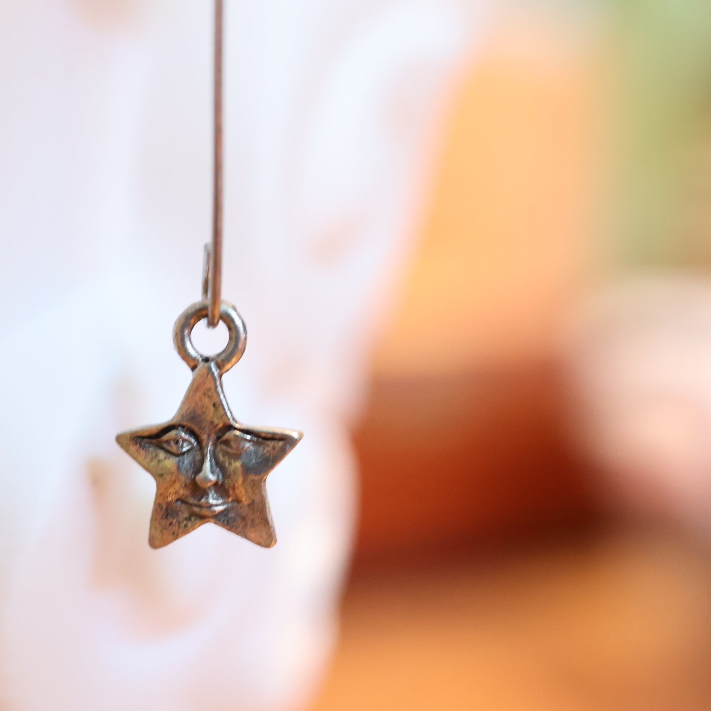 Vintage Silver Star Face Earrings