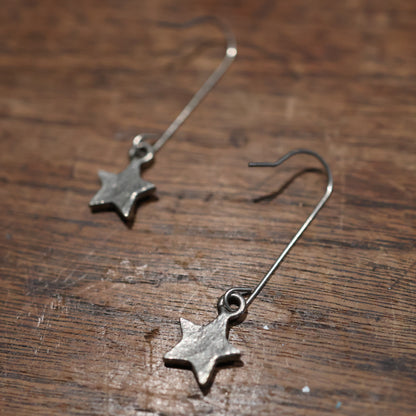 Vintage Silver Star Face Earrings
