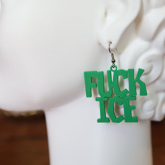 F*CK Ice Earrings in Forest Green