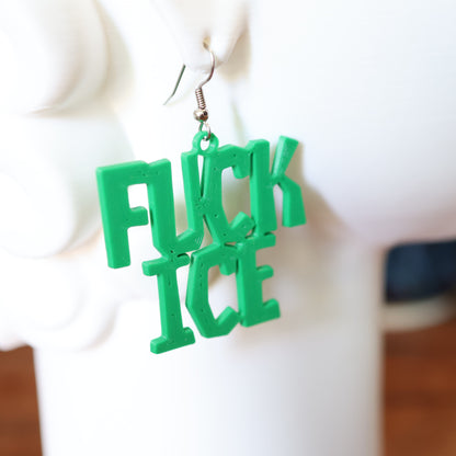 F*CK Ice Earrings in Forest Green