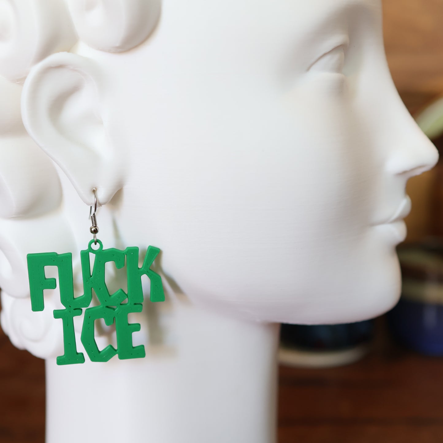 F*CK Ice Earrings in Forest Green