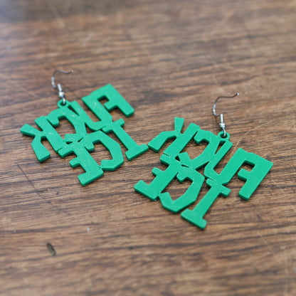 F*CK Ice Earrings in Forest Green