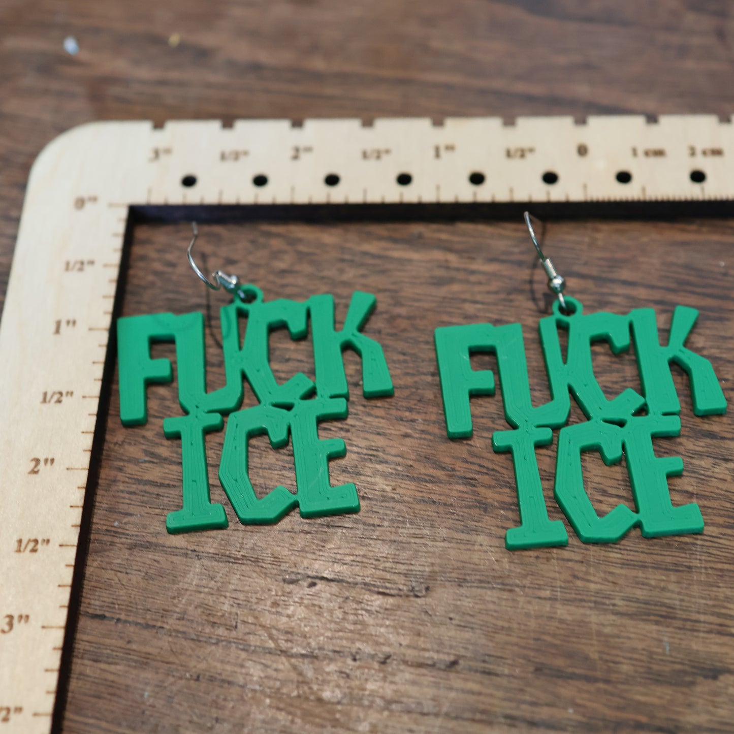 F*CK Ice Earrings in Forest Green