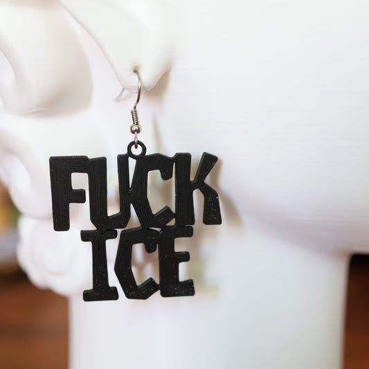 F*CK Ice Earrings in Goth Black