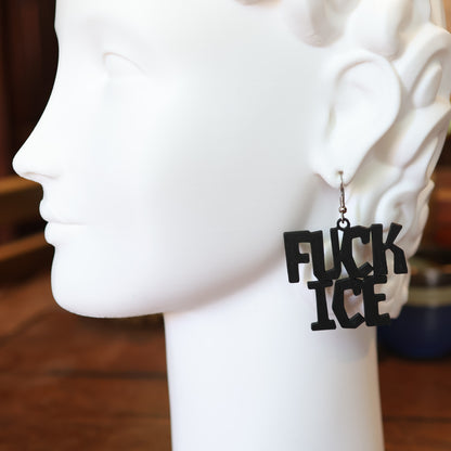 F*CK Ice Earrings in Goth Black