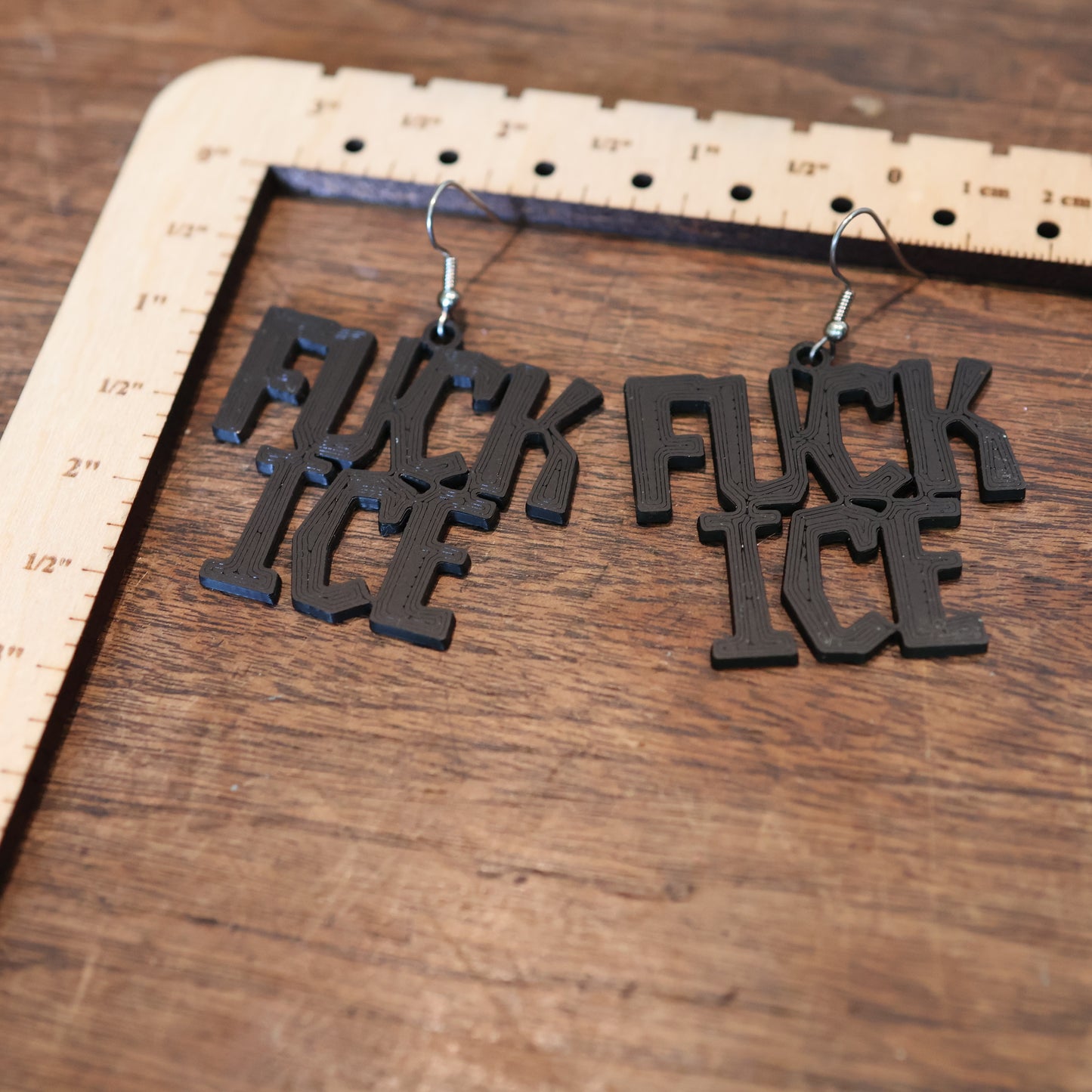 F*CK Ice Earrings in Goth Black