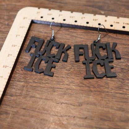 F*CK Ice Earrings in Goth Black
