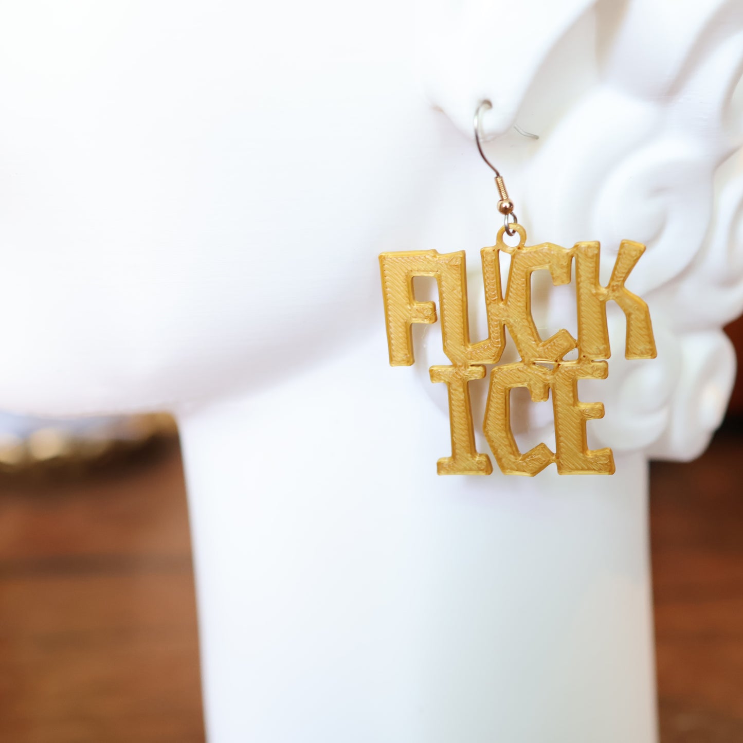 F*CK Ice Earrings in Gold