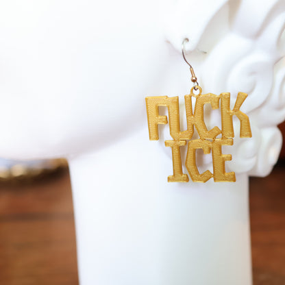 F*CK Ice Earrings in Gold