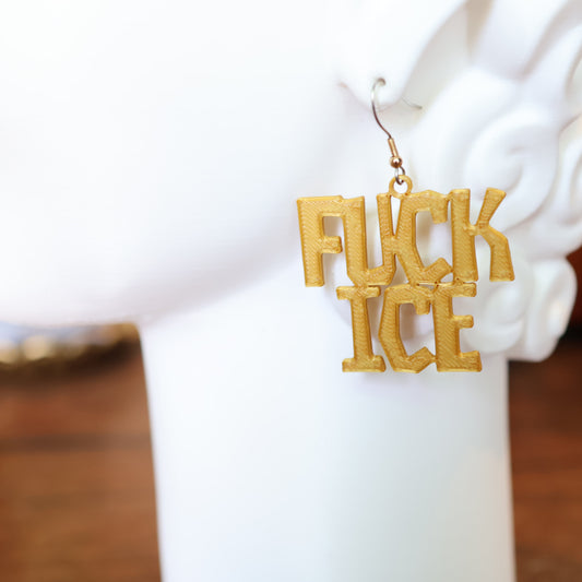 F*CK Ice Earrings in Gold