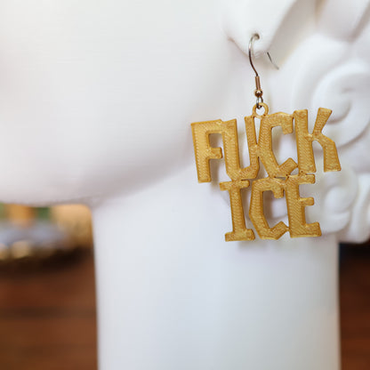 F*CK Ice Earrings in Gold