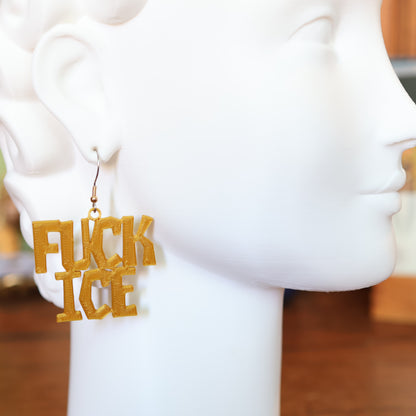 F*CK Ice Earrings in Gold