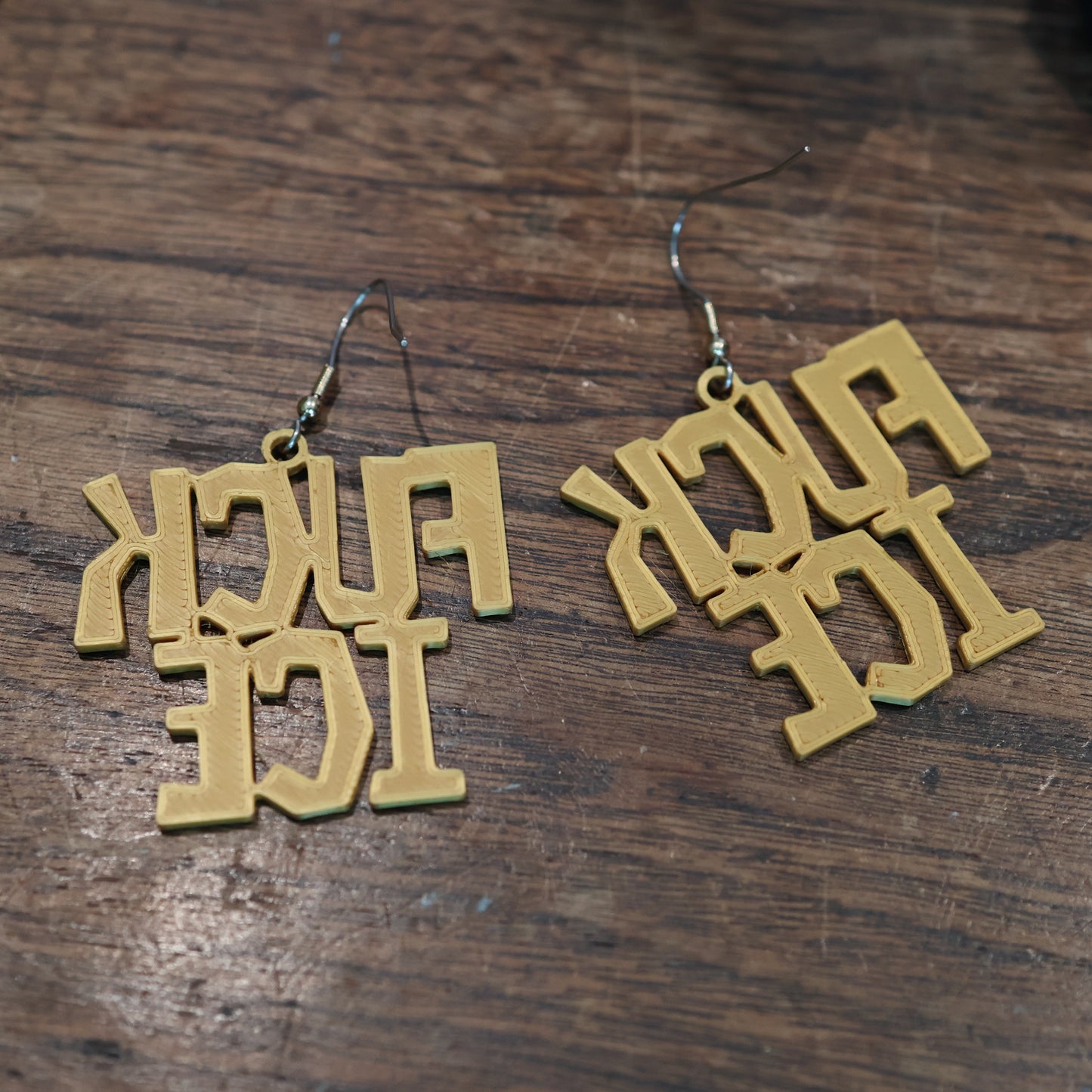 F*CK Ice Earrings in Gold