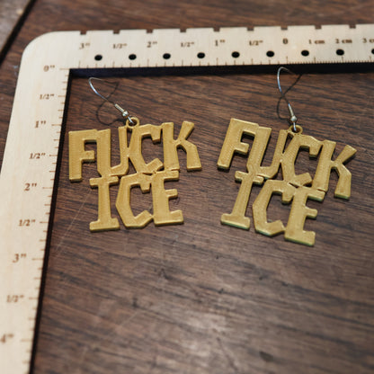 F*CK Ice Earrings in Gold