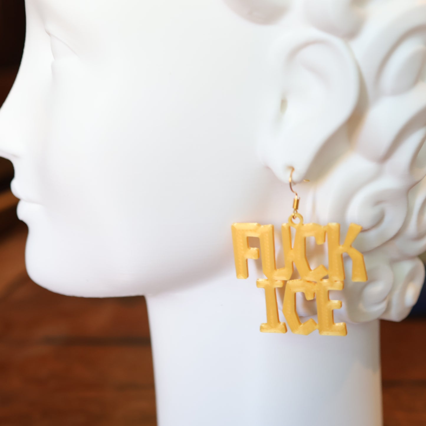 F*CK Ice Earrings in Sunshine Yellow Gold