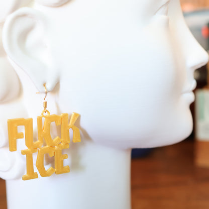 F*CK Ice Earrings in Sunshine Yellow Gold