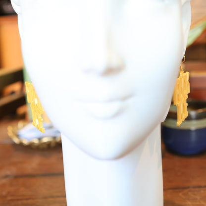 F*CK Ice Earrings in Sunshine Yellow Gold