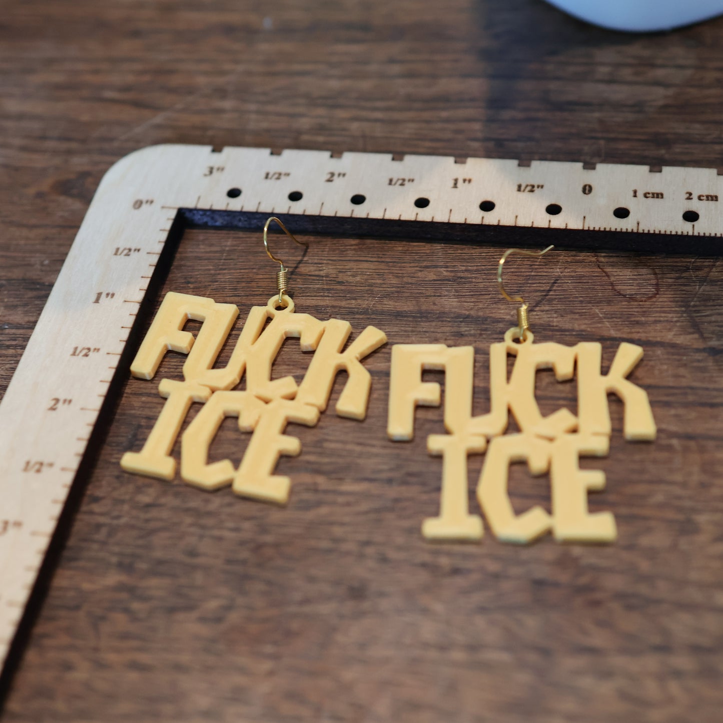 F*CK Ice Earrings in Sunshine Yellow Gold