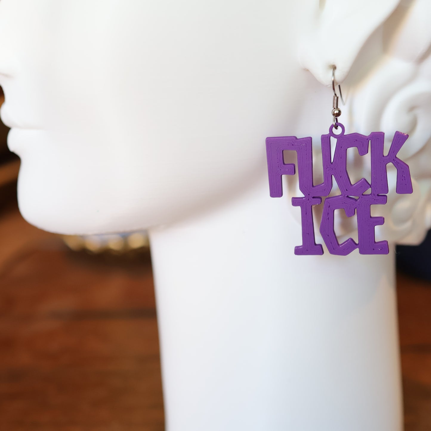 F*CK Ice Earrings in Purple