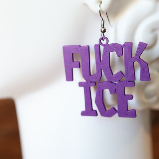 F*CK Ice Earrings in Purple