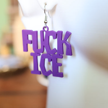 F*CK Ice Earrings in Purple