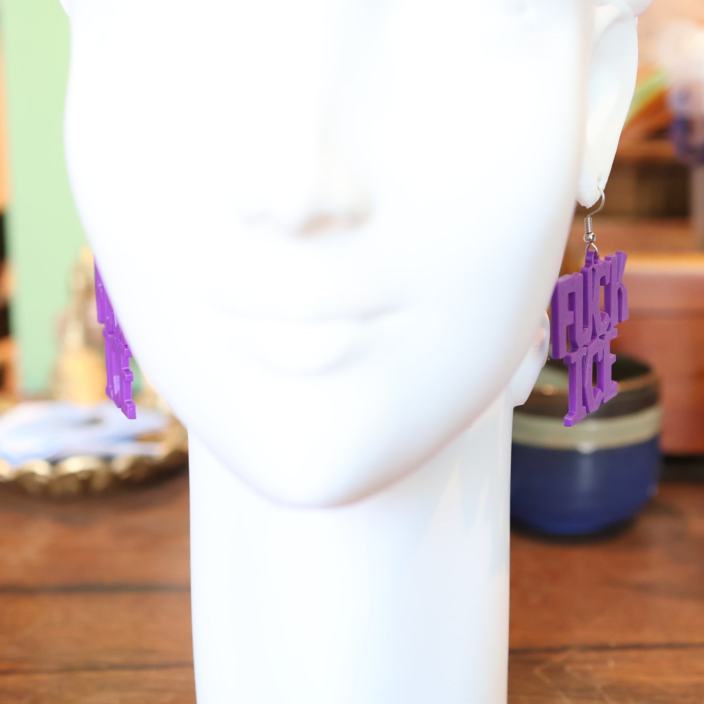 F*CK Ice Earrings in Purple